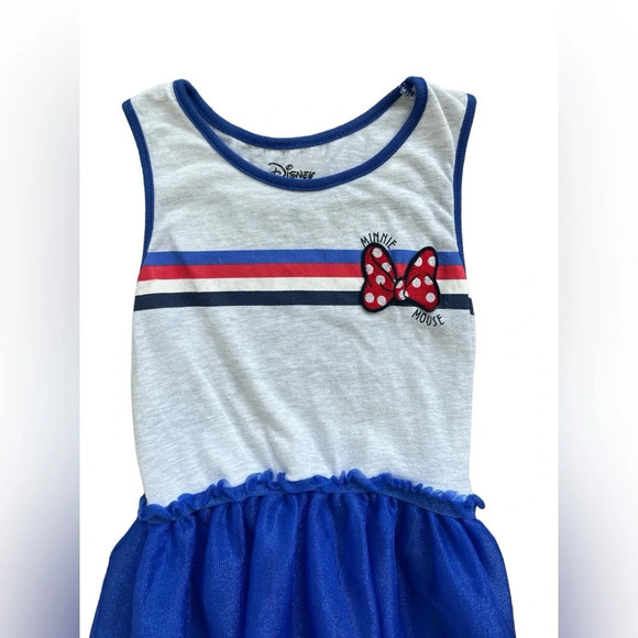 Disney/Minnie Mouse Girl’s Bow Print Heathered Jersey and Tulle Sequin Dress - Picture 3 of 7